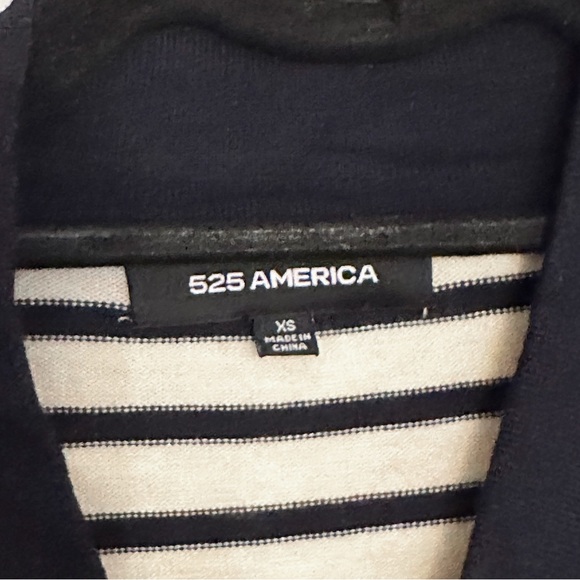 525 America Striped V-Neck Sweater Preppy Classic Size X-Small XS - Picture 2 of 7